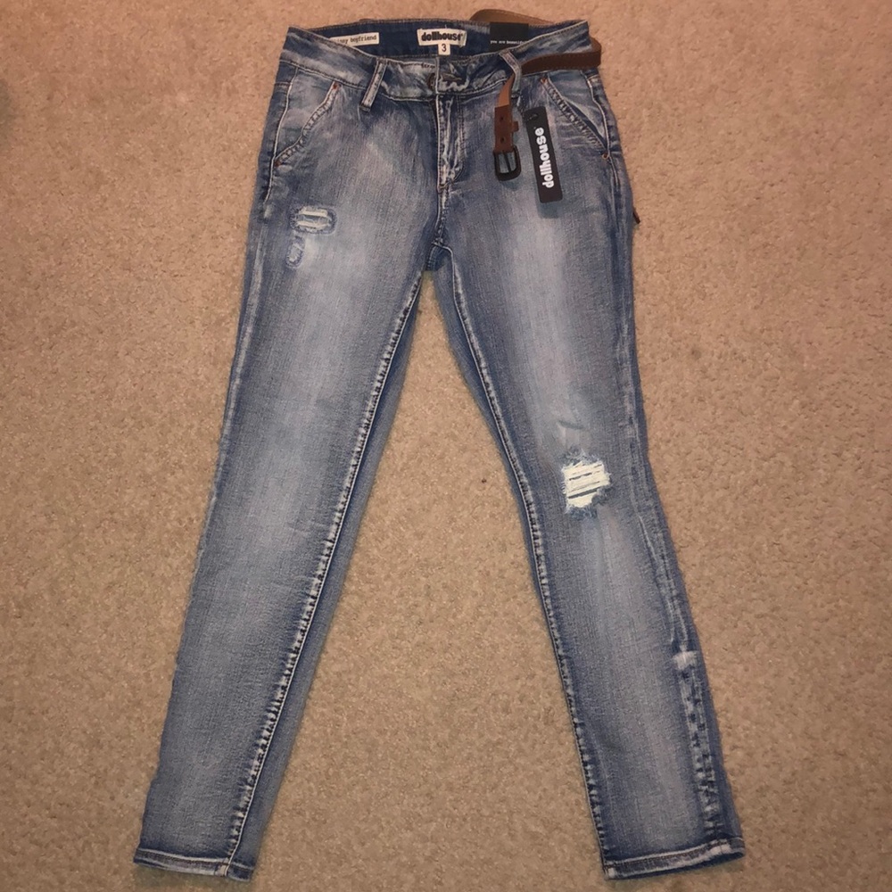 Denim ripped jeans